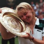 Czech Republic’s Jana Novotna enjoys her champions